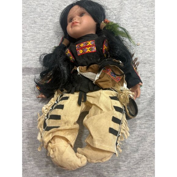Vintage Collection Porcelain Native American Indian Girl Doll Limited - Picture 1 of 8